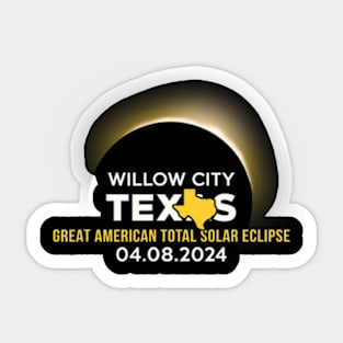 Willow City Tx Texas Total Solar Eclipse 2024 Sticker